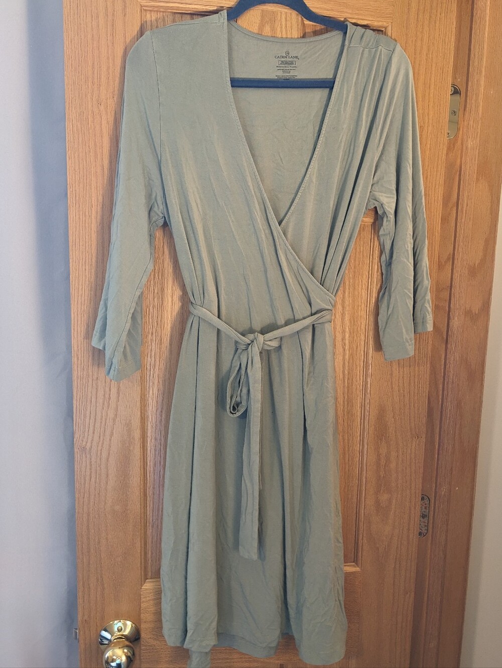 Caden Lane Bamboo Knit Maternity Robe Women’s Maternity & Nursing In Moss - Picture 4 of 5